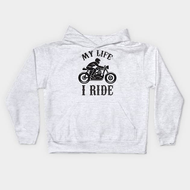 Bike Quote Kids Hoodie by CRE4TIX